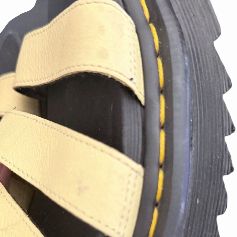 dr. martens blaire women's pisa nappa leather strap sandals yellow welt stitch 9 - Picture 7 of 9